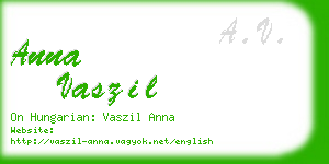 anna vaszil business card